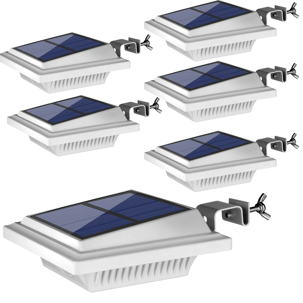 UniqueFire Outdoor Solar Gutter Lights, 40 LEDs Outdoor Solar Fence Lights Outdoor Waterproof Security Lamps for Eaves Garden Landscape Walkway