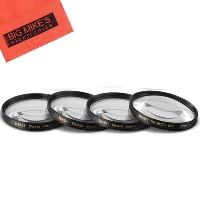 52mm Close-Up Filter Set (+1, +2, +4 and +10 Diopters) for Nikon Z5 24-50mm, NIKKOR 35mm f/1.8G Lens, Z 40mm, D3100, D3200, D3300, D5100, D5200, D5300, D5500 with 18-55mm Lens