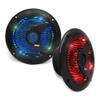Pyle 6.5 Dual Marine Speakers - IP44 Waterproof and Weather Resistant Outdoor Audio Stereo Sound System with Built-in Led Lights, 150 Watt Power and Polypropylene Cone - 1 Pair - PLMR6LEB (Black) view 2
