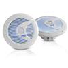 Pyle 6.5 Inch Dual Marine Speakers - IP44 Waterproof and Weather Resistant Outdoor Audio Stereo Sound System with Built-in Led Lights, 150 Watt Power and Polypropylene Cone - 1 Pair (White) view 1