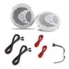 Pyle 6.5 Inch Dual Marine Speakers - IP44 Waterproof and Weather Resistant Outdoor Audio Stereo Sound System with Built-in Led Lights, 150 Watt Power and Polypropylene Cone - 1 Pair (White) view 3