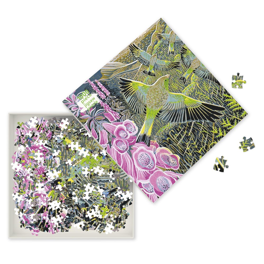 Adult Jigsaw Puzzle Annie Soudain: Foxgloves and Finches: 1000-Piece Jigsaw Puzzles