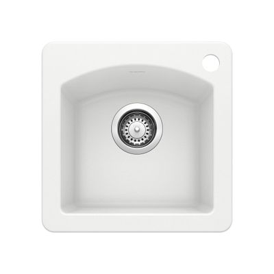 BLANCO, White 440205 DIAMOND SILGRANIT Drop-In or Undermount Bar Sink, 15" X 15"