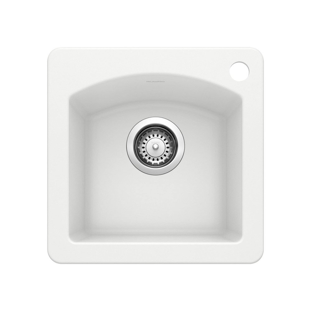 BLANCO, White 440205 DIAMOND SILGRANIT Drop-In or Undermount Bar Sink, 15" X 15"