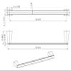 American Imaginations AI-13293 Single Rod Towel Rack and Robe Hook Accessory Set, Chrome Plated view 3