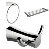 American Imaginations AI-13457 Towel Ring, Double Robe Hook and A Multi-Rod Towel Rack Accessory Set, Chrome Plated view 1