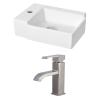 American Imaginations AI-15213 Rectangle Vessel Set with Single Hole CUPC Faucet, 16.25" x 12", White view 1