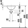 Duravit Architec Undermount Bathroom Sink 0319270000 White view 2