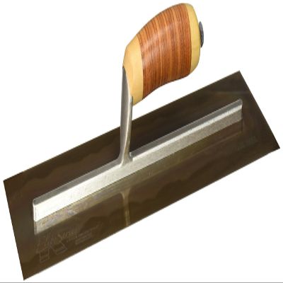 Kraft Tool CFE545L Elite Series Five Star Golden Stainless Steel Cement Finish Trowel with Leather Handle, 16 x 5-Inch