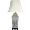 Red Lantern 26" Blue & White Spring Forest Porcelain Vase Lamp view 1