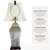 Red Lantern 26" Blue & White Spring Forest Porcelain Vase Lamp view 4