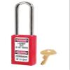 Master Lock 411LTRED Lockout Tagout Safety Padlock with Key, Extended Length Shackle view 1