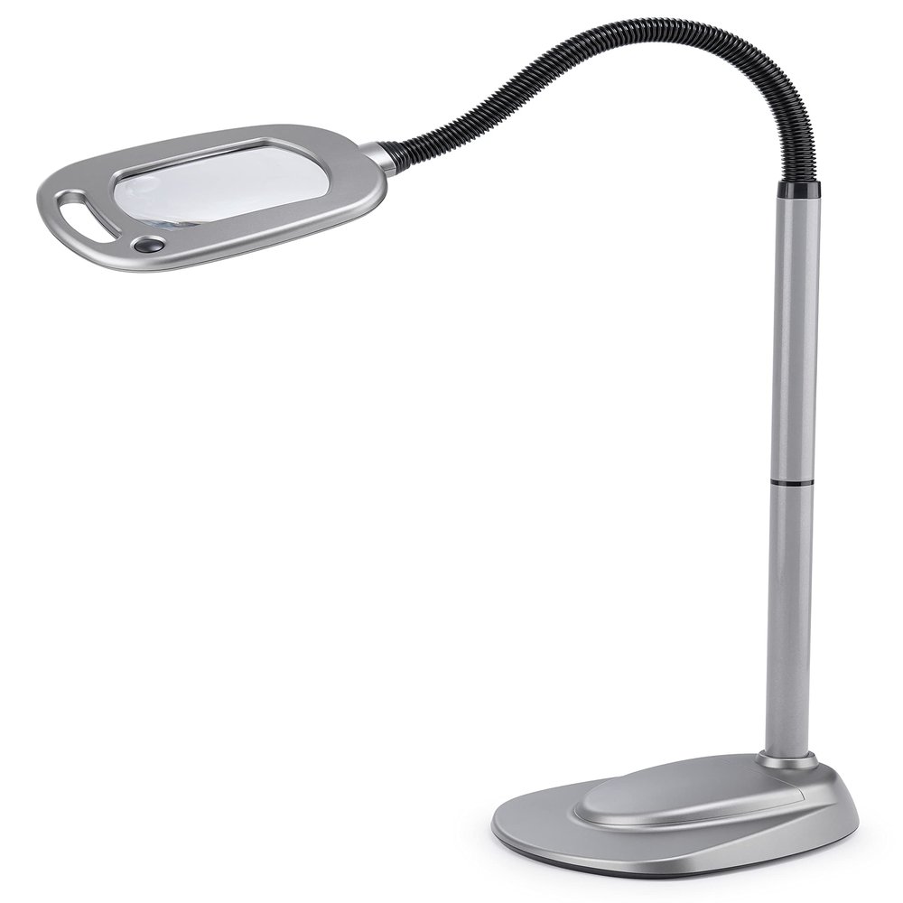 LIGHT IT! By Fulcrum, 20072-401 MultiFlex LED Floor Magnifier Lamp, Silver, Single pack