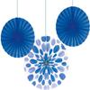 Creative Converting Solid and Polka Dots Paper Fans, 12/16, True Blue (2-Pack) view 1