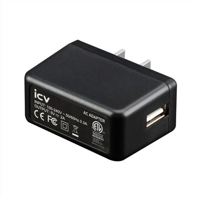 icv USB Wall Charger 5V 2A AC Power Adapter with US Plug for Phone, Tablet and Other Related USB Powered Devices Small and Lightweight Designed for Safety