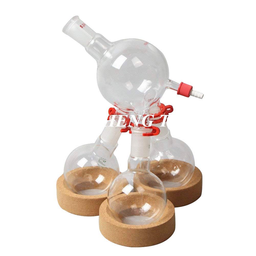 250ml Glass Cow Receiver and 3 Round Bottom Flask Lab Glassware 24/40