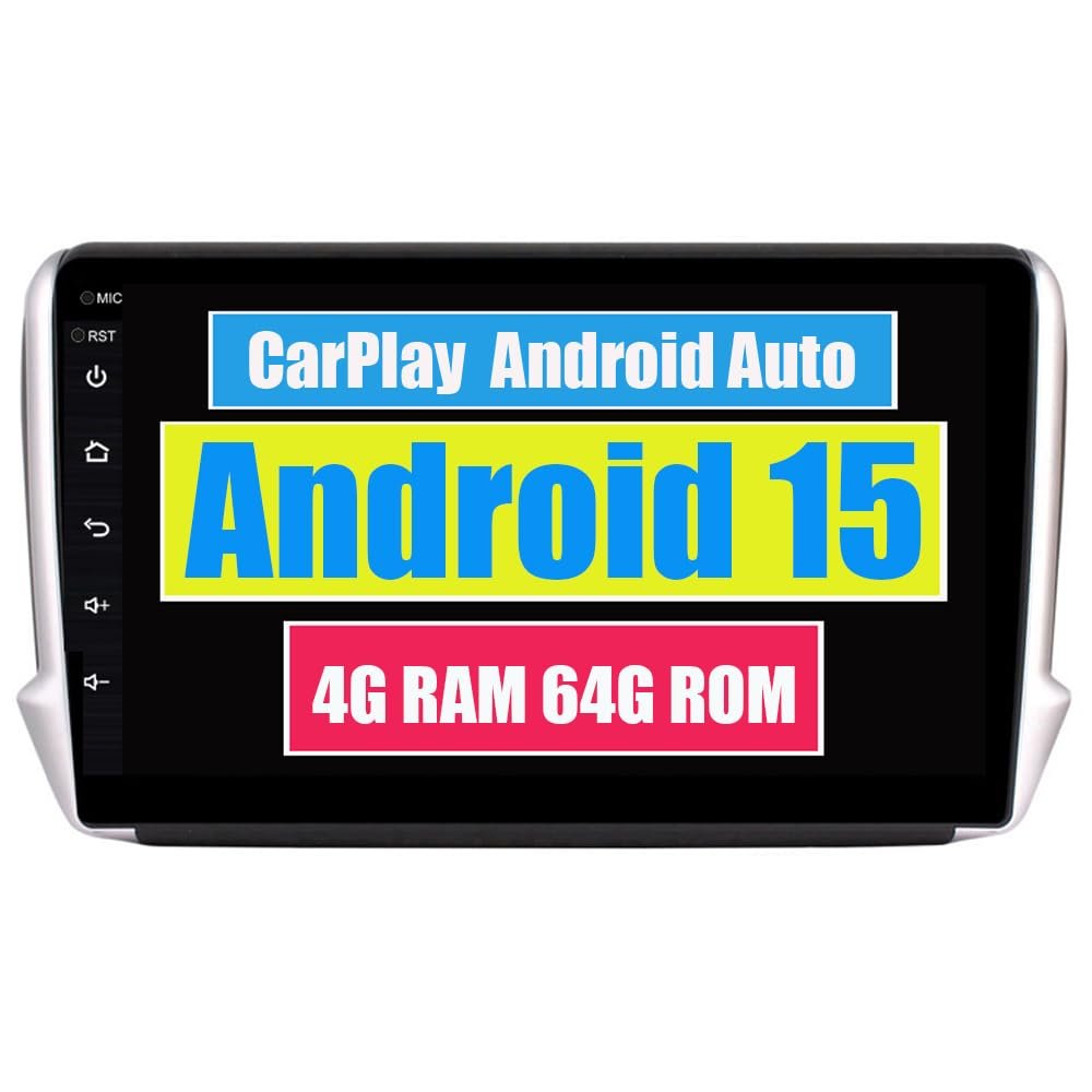 RoverOne Android System Car Stereo GPS for Peugeot 2008 208 with CarPlay Navigation Radio Bluetooth WiFi USB