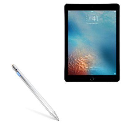 BoxWave Stylus Pen Compatible with iPad Pro 9.7 (2016) - AccuPoint Active Stylus, Electronic Stylus with Ultra Fine Tip - Metallic Silver