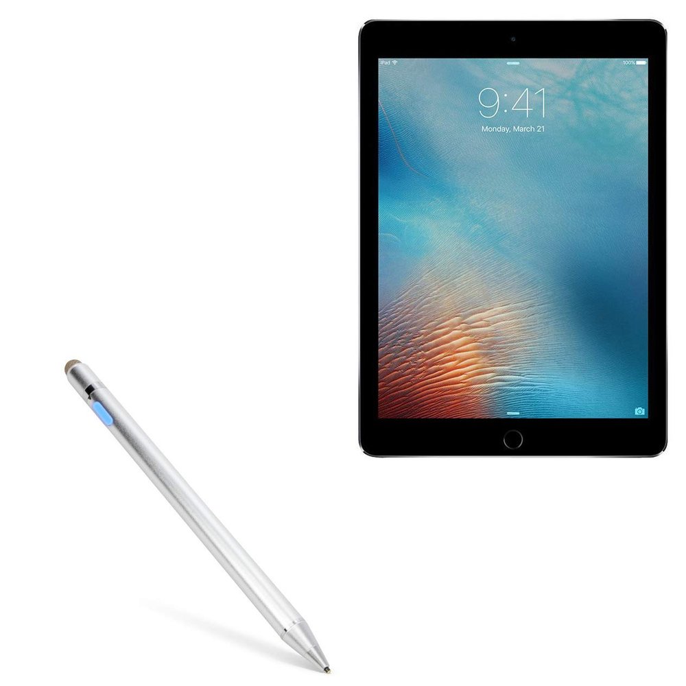 BoxWave Stylus Pen Compatible with iPad Pro 9.7 (2016) - AccuPoint Active Stylus, Electronic Stylus with Ultra Fine Tip - Metallic Silver