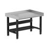 Borroughs 48" W x 34" D Heavy-Duty Industrial Workbench, Stainless Steel Top, 2000 LB Capacity, Bottom Shelf & Edge Guards, Adjustable Height 30-36" view 1