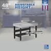 Borroughs 48" W x 34" D Heavy-Duty Industrial Workbench, Stainless Steel Top, 2000 LB Capacity, Bottom Shelf & Edge Guards, Adjustable Height 30-36" view 3