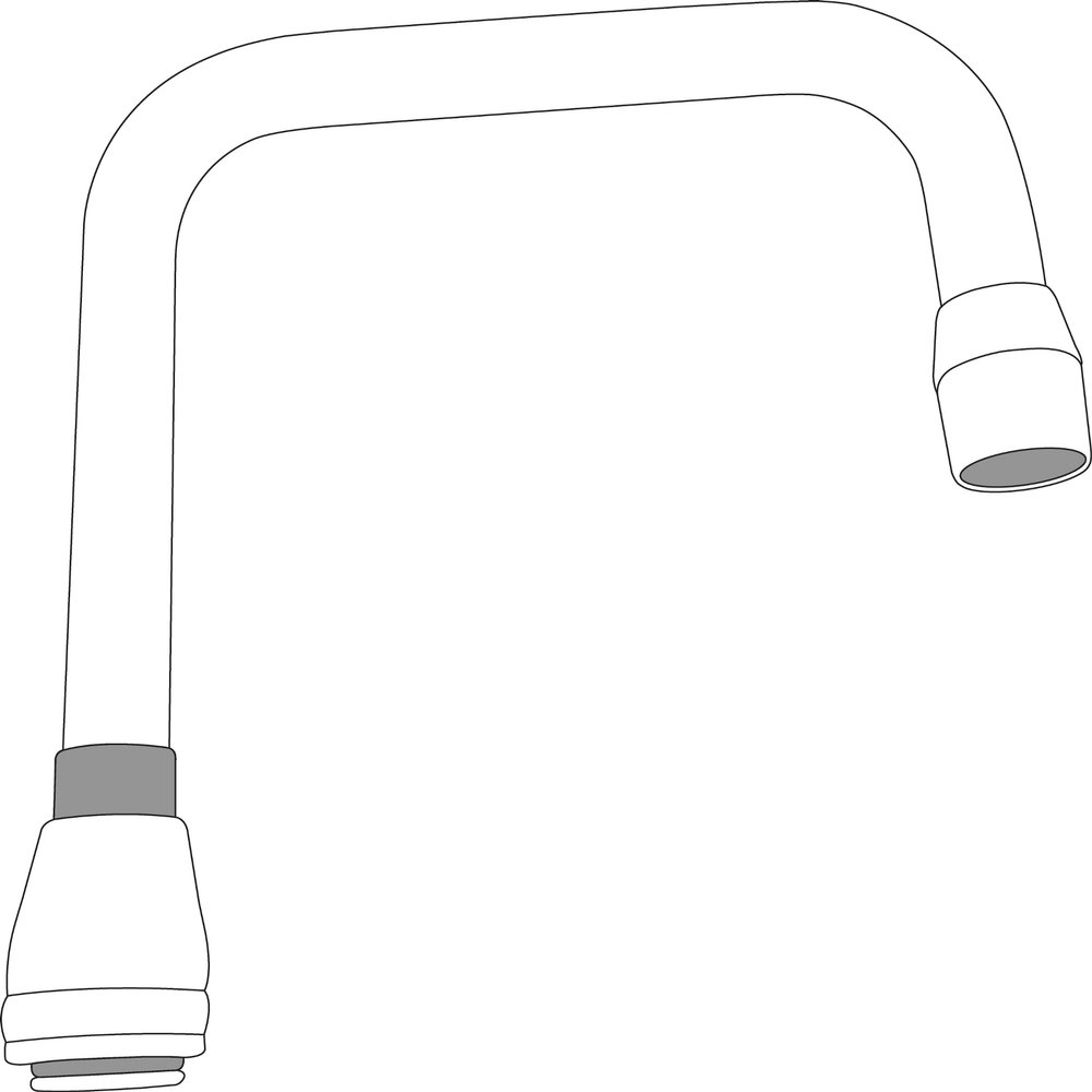 Moen S0001 Commercial M-Dura 6-Inch Reach Double Bend Spout 3.75-Inch to Aerator, Chrome
