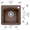 BLANCO Diamond SILGRANIT 15-Inch Dual Mount Bar Sink, Caf view 3