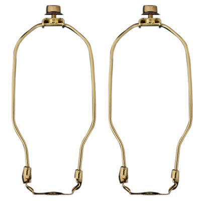 Royal Designs, Inc. Heavy Dutty Lamp Harp Kit With Table Lamp Harp Holder, 10 inch, Polished Brown Base, Set of 2