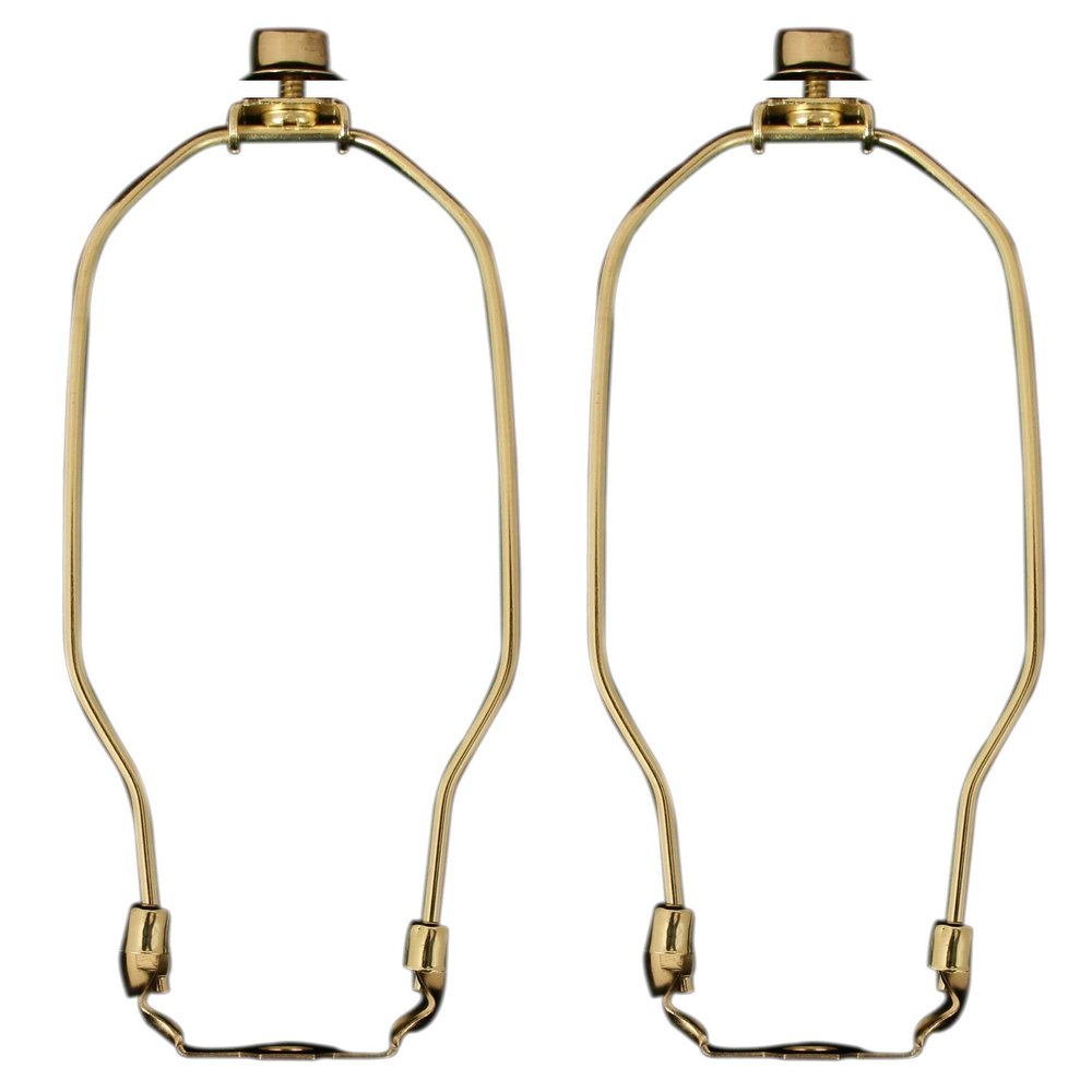 Royal Designs, Inc. Heavy Dutty Lamp Harp Kit With Table Lamp Harp Holder, 10 inch, Polished Brown Base, Set of 2