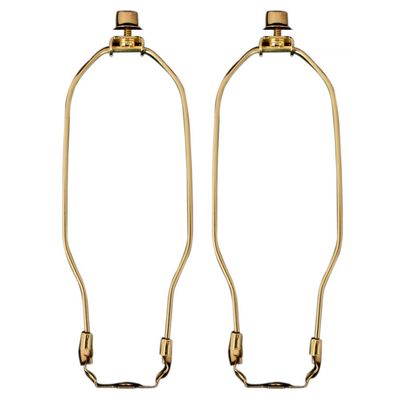 Royal Designs, Inc. Heavy Dutty Lamp Harp Kit With Table Lamp Harp Holder, 11.5 inch, Polished Brown Base, Set of 2
