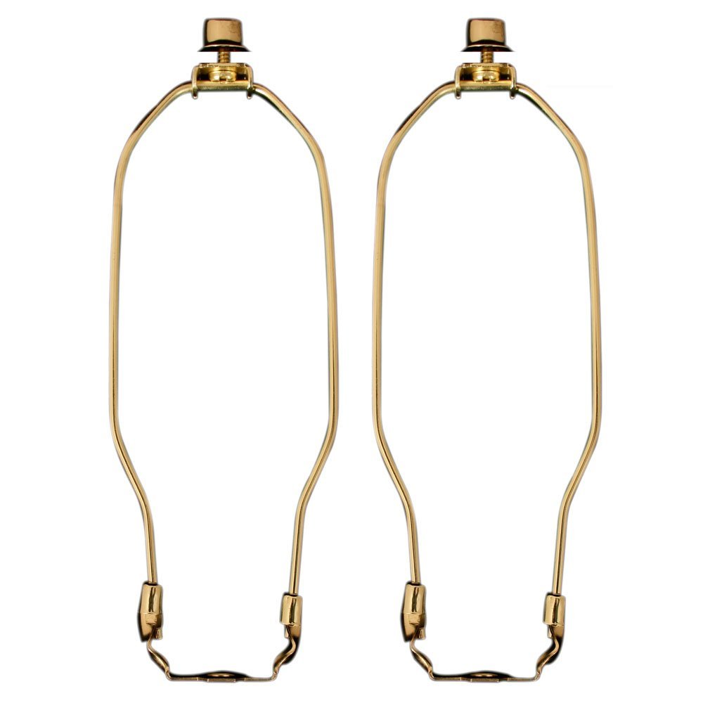 Royal Designs, Inc. Heavy Dutty Lamp Harp Kit With Table Lamp Harp Holder, 11.5 inch, Polished Brown Base, Set of 2