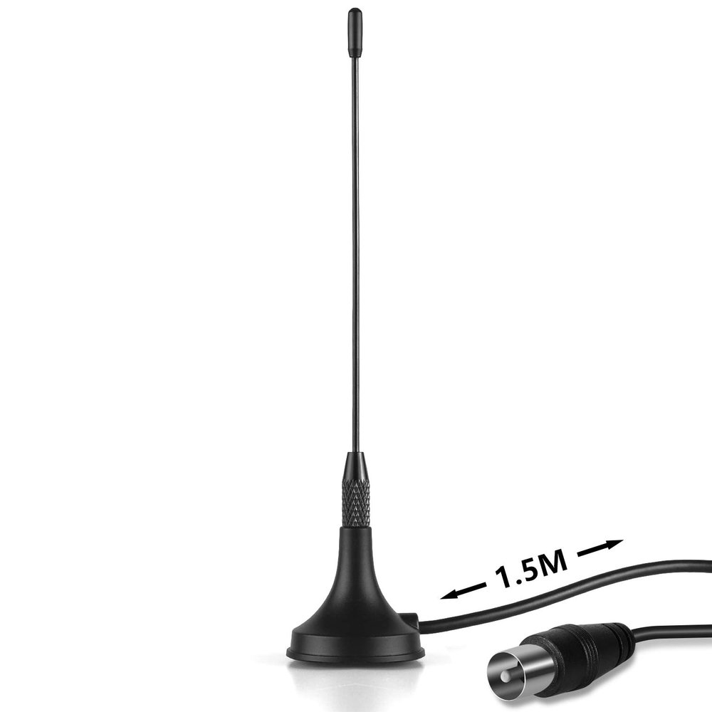 HDTV Antenna - August DTA180 - Portable Mini Digital Aerial with Magnetic Base - Easy Setup - Optimized for Free Over-The-Air HD Channels - Compact Design - Clear Reception