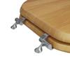 Comfort Seats C2B1R17CH Designer Solid Wood Toilet Seat with Chrome Hinges, Round, Oak view 4