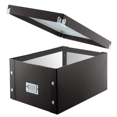 Snap-N-Store CD Storage Box - Pack of 1/2 - Durable Disc Holder with Lid to Store for Discs (1 Pack - Doublewide CD, Black)