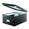 Snap-N-Store CD Storage Box - Pack of 1/2 - Durable Disc Holder with Lid to Store for Discs (1 Pack - Doublewide CD, Black) view 2