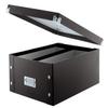 Snap-N-Store CD Storage Box - Pack of 1/2 - Durable Disc Holder with Lid to Store for Discs (1 Pack - Doublewide CD, Black) view 4