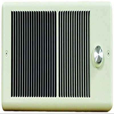 TPI HF4315TRP Series 4300 Low Profile Fan Forced Wall Heater with 1 Pole Thermostat, Standard, Ivory, 1500/1125 W