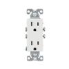 Eaton TR1107W Tamper Resistant Decorator Duplex Receptacle Without Wallplate, White view 1