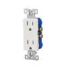 Eaton TR1107W Tamper Resistant Decorator Duplex Receptacle Without Wallplate, White view 2