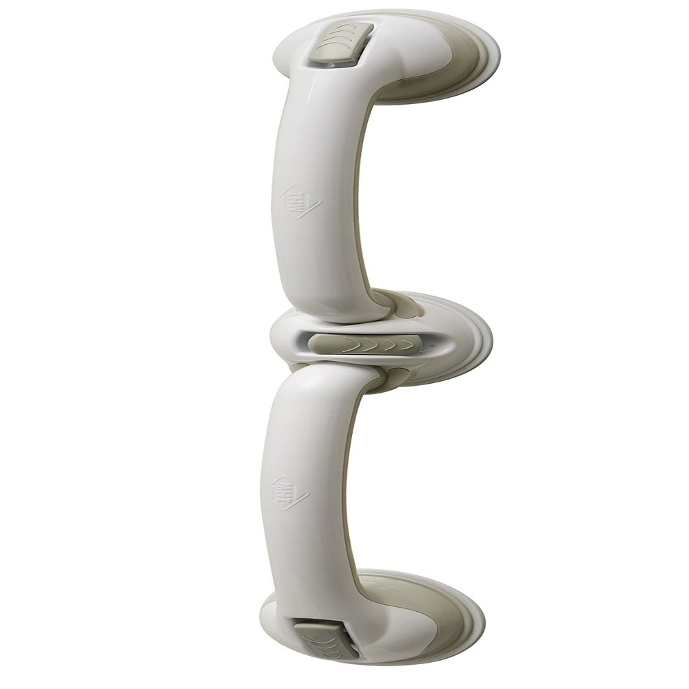 Safe-er-Grip Swivel Balance Assist Bar, Suction Cup Bathroom Safety Bar, Easy No Tool Installation, 28 inches, White and Grey