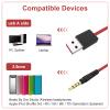 Alitutumao USB 3.5mm Jack Charging Cable Data Sync Cord Compatible with Beats by Dre Studio Solo Wireless Headphones,MP3 Player, iPod Shuffle, Voice Recorder, 3.3FT view 3