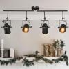 LALUZ Track Kit Semi Flush Mount Close to Ceiling Light Fixture, 4 Sources, Black view 1