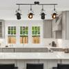LALUZ Track Kit Semi Flush Mount Close to Ceiling Light Fixture, 4 Sources, Black view 3