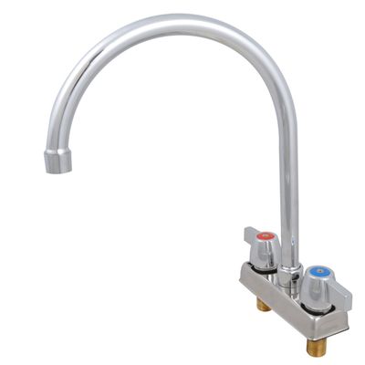 BK Resources WorkForce Standard Duty 4 inch On Center Deck Mount Gooseneck Faucet with 8 Inch Spout