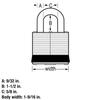 Master Lock 311SSKADLFHC Covered Stainless Steel Padlock Covered Stainless Steel Pin Tumbler Padlock, 1-9/16 inch Wide Body, 9/32 inch Shackle Diameter, 1-1/2 inch Shackle Clearance view 4