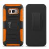 CoverON Kickstand Belt Clip Explorer Series for Samsung Galaxy S8 Plus Holster Case, Orange on Black view 3