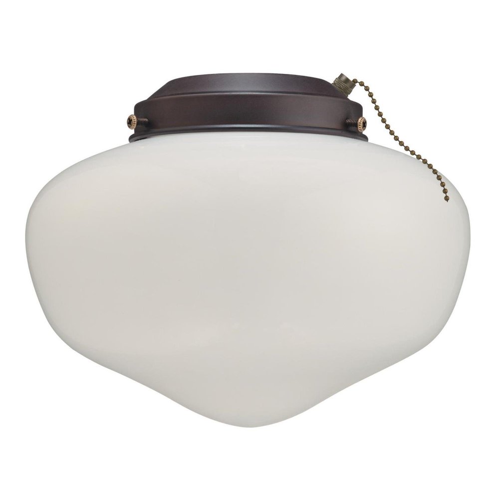 LED Schoolhouse Indoor/Outdoor Ceiling Fan Light Kit, Oil Rubbed Bronze Finish with White Opal Glass