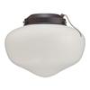 LED Schoolhouse Indoor/Outdoor Ceiling Fan Light Kit, Oil Rubbed Bronze Finish with White Opal Glass view 1