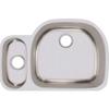 Elkay Lustertone ELUH322110L 30/70 Offset Double Bowl Undermount Stainless Steel Kitchen Sink view 1
