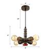 NIUYAO Industrial Vintage Bare Edison Bulbs Water Pipes Pendant Light Chandelier Rustic Hanging Lighting Fixture with 4 Bulb Sockets 160W Painted Finish 444809 view 3